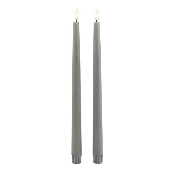Luxe Collection S 2 Grey Led Wax Dinner Candles 2