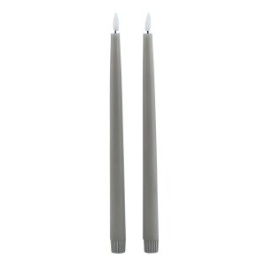 Luxe Collection S 2 Grey Led Wax Dinner Candles 3