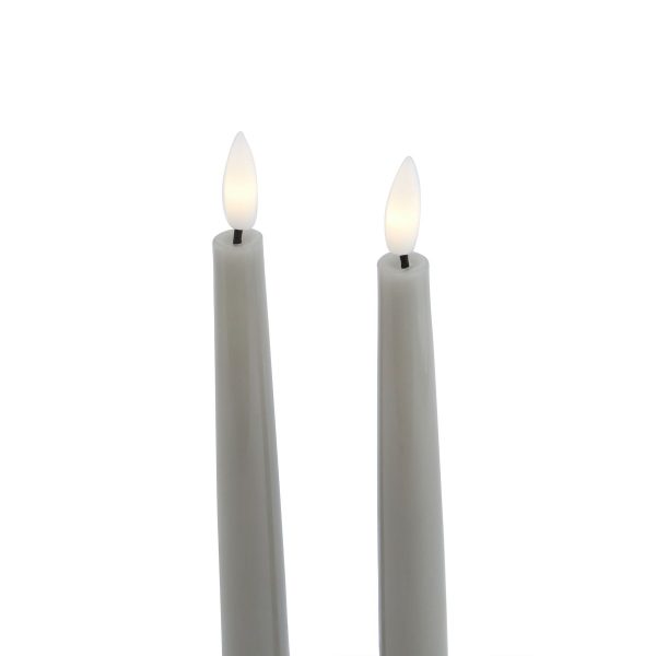Luxe Collection S 2 Grey Led Wax Dinner Candles