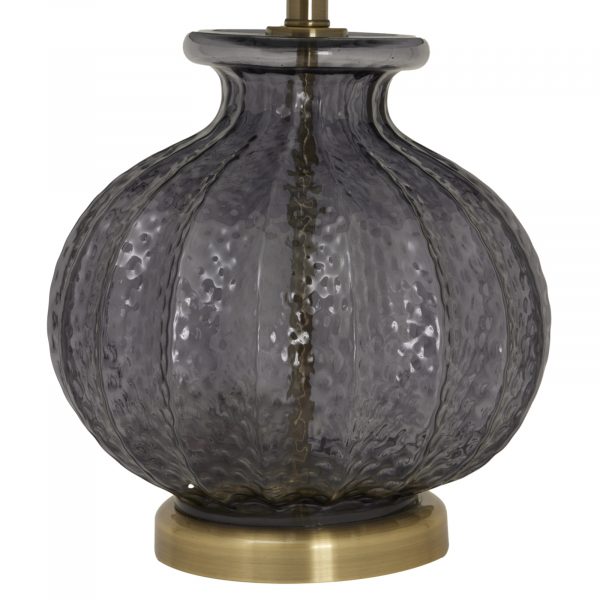 Luxton Glass Fluted Lamp With Black Velvet Shade 3