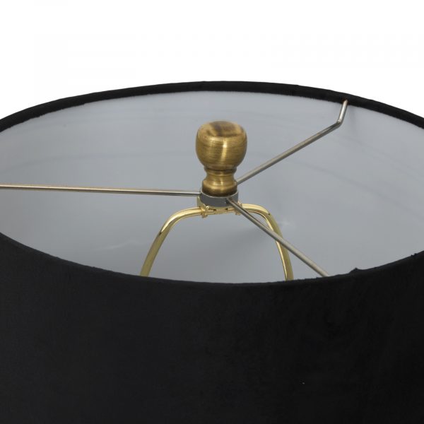 Luxton Glass Ribbed Lamp With Black Velvet Shade 2