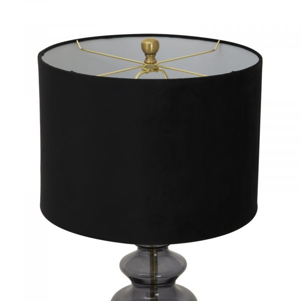Luxton Glass Urn Lamp With Black Velvet Shade 2