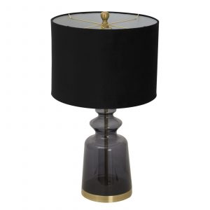 Luxton Glass Urn Lamp With Black Velvet Shade 4
