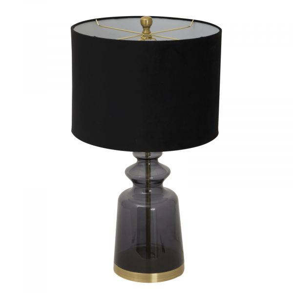 Luxton Glass Urn Lamp With Black Velvet Shade 4