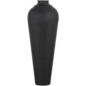 Matt Black Medium Hammered Vase With Lid 4