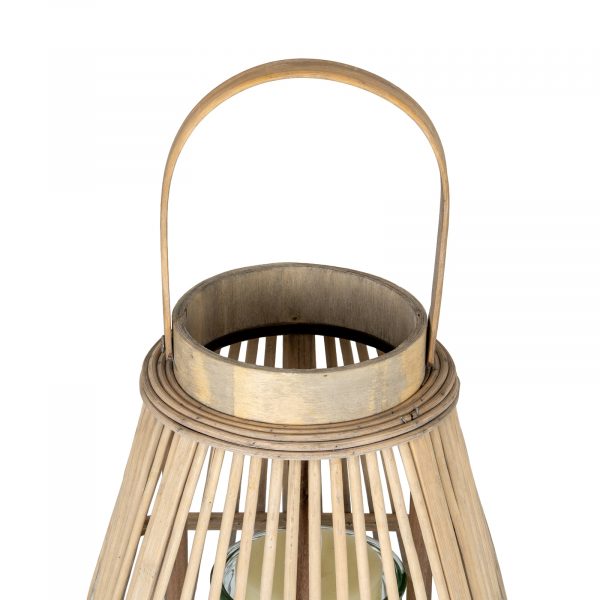 Medium Peardrop Wicker Lantern With Glass Holder 3