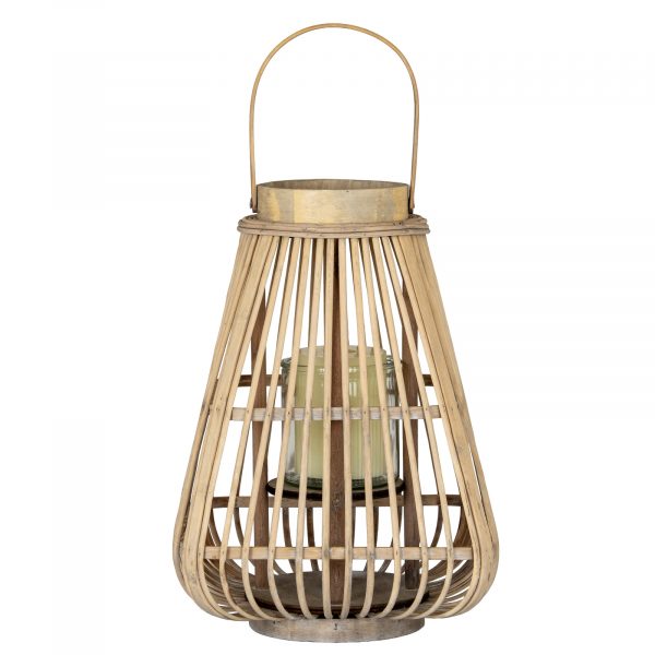 Medium Peardrop Wicker Lantern With Glass Holder 4