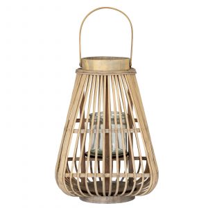 Medium Peardrop Wicker Lantern With Glass Holder 5