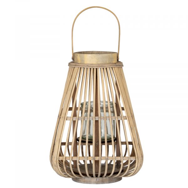 Medium Peardrop Wicker Lantern With Glass Holder 5