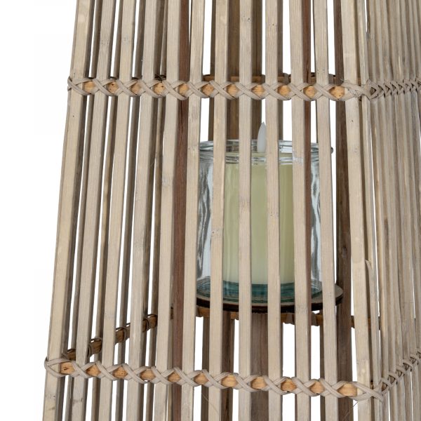 Medium Silo Wicker Lantern With Glass Holder 2