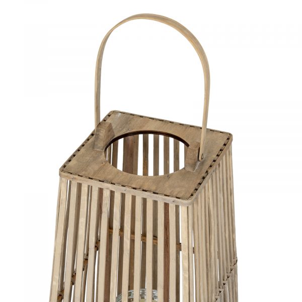 Medium Silo Wicker Lantern With Glass Holder 3