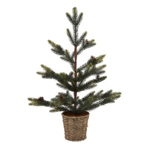 Medium Spruce Tree With Wicker Basket 3