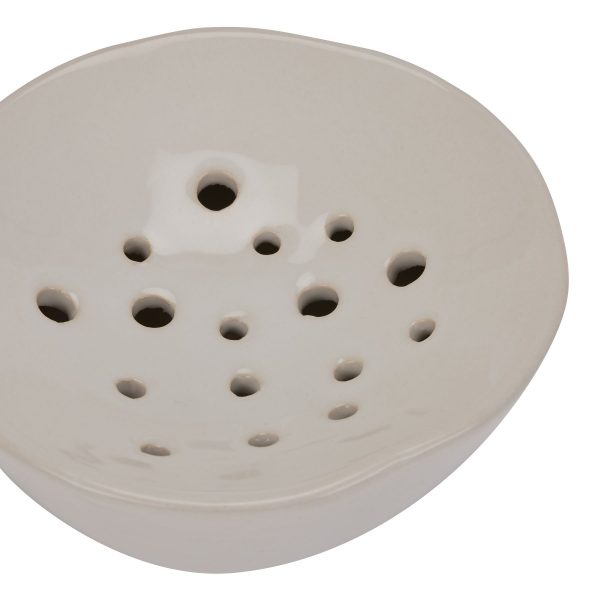 Off White Ceramic Flower Frog 3