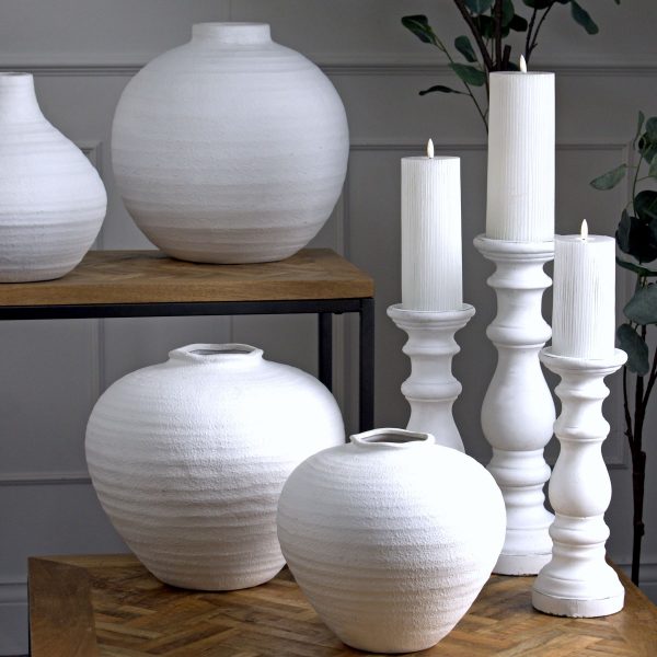 Regola Large Matt White Ceramic Vase 3