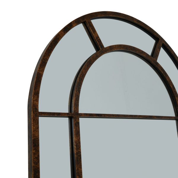 Rust Effect Large Arched Window Mirror 3