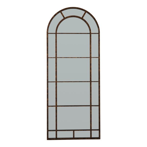 Rust Effect Large Arched Window Mirror 4