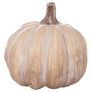Set Of Six Carved Wood Effect Pumpkins 4
