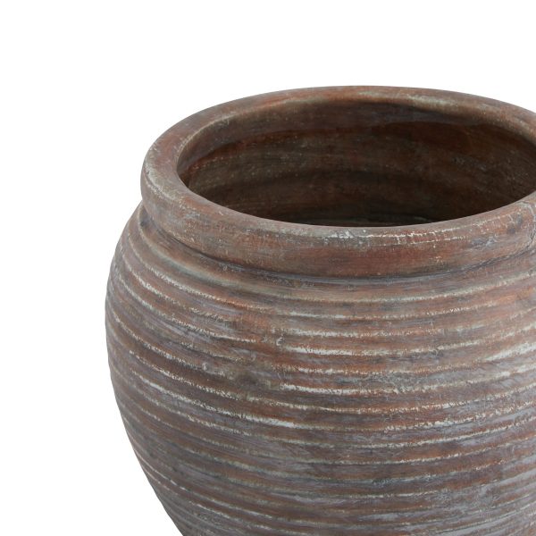 Siena Brown Diameter Rimmed Plant Pot 2