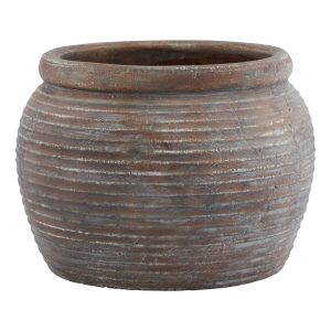 Siena Brown Diameter Rimmed Plant Pot 3
