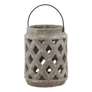 Siena Brown Large Lattice Lantern 3
