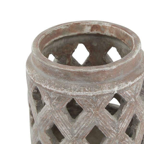 Siena Brown Lattice Lantern 2