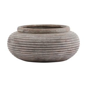 Siena Brown Round Ribbed Planter 3