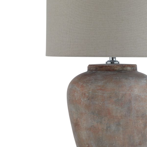 Siena Brown Table Lamp With Linen Shade 4
