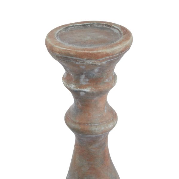 Siena Large Brown Column Candle Holder 2