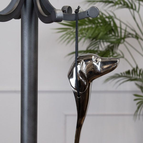 Silver Nickel Dog Head Detail Shoe Horn 2