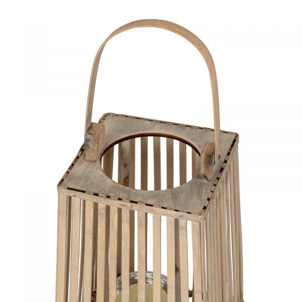 Small Silo Wicker Lantern With Glass Holder 3