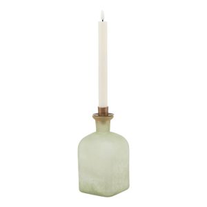 Smoked Sage And Aged Brass Large Candle Holder Vase 4