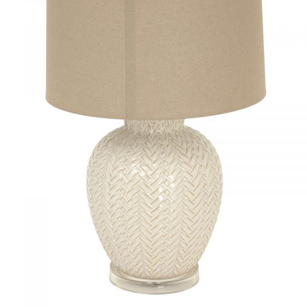 Twill Weave Ceramic Table Lamp With Linen Shade 4