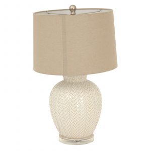Twill Weave Ceramic Table Lamp With Linen Shade 5