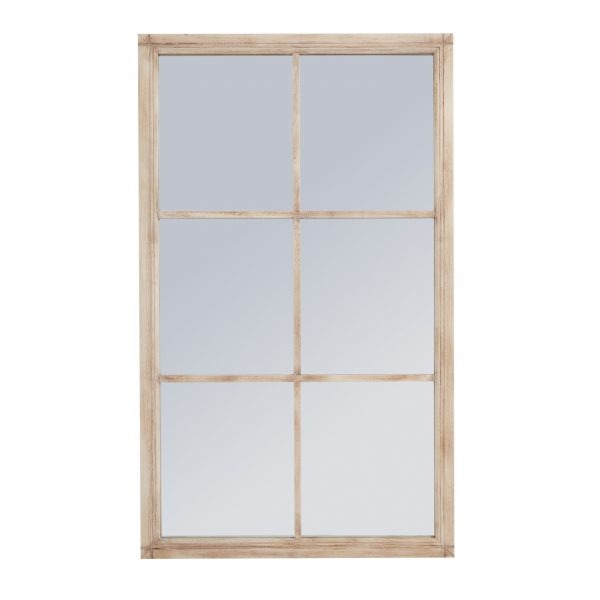 Washed Wood Large Window Mirror 4