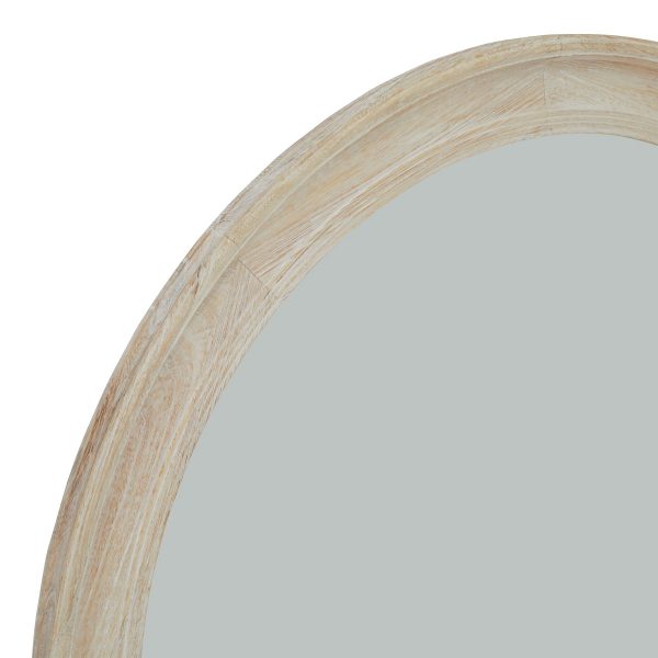 Washed Wood Round Framed Large Mirror 2