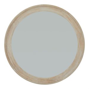 Washed Wood Round Framed Large Mirror 3