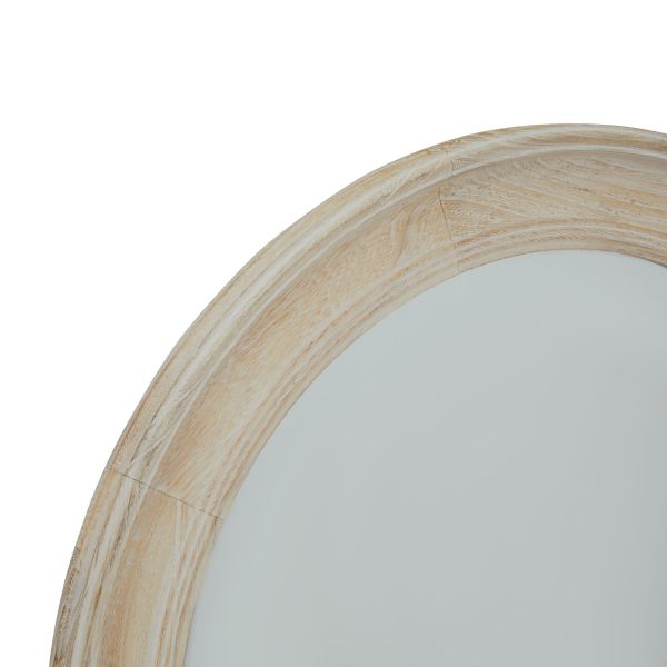 Washed Wood Round Framed Mirror 2