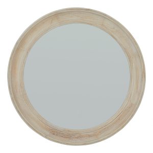Washed Wood Round Framed Mirror 3