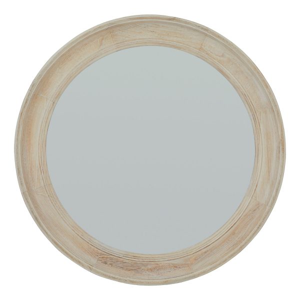 Washed Wood Round Framed Mirror 3