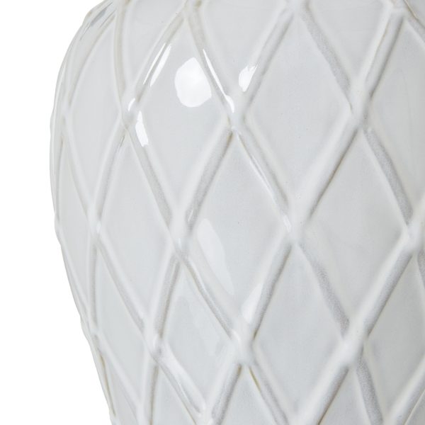 White Ceramic Ginger Jar Lamp With Linen Shade 3