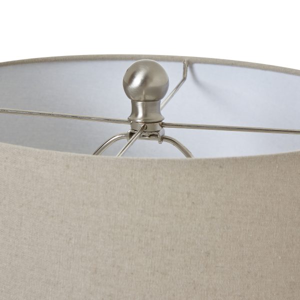 White Ceramic Ginger Jar Lamp With Linen Shade 4
