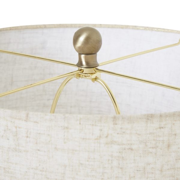 White Wash Wicker Globe Table Lamp With Linen Shade 3